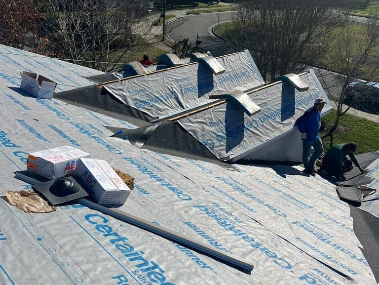 paper on shingles roof