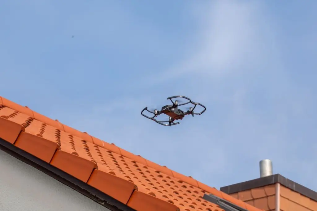 drone inspecting roof