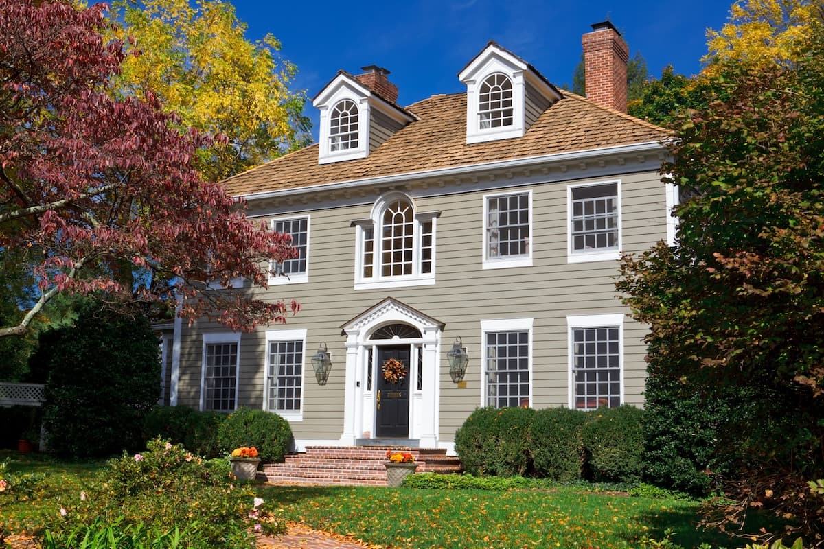 siding apex nc Suburban Maryland Single Family House Home Georgian Colonial Revival Autumn