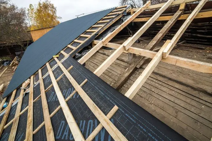 wooden deck with underlayment