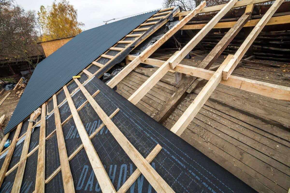 wooden deck with underlayment