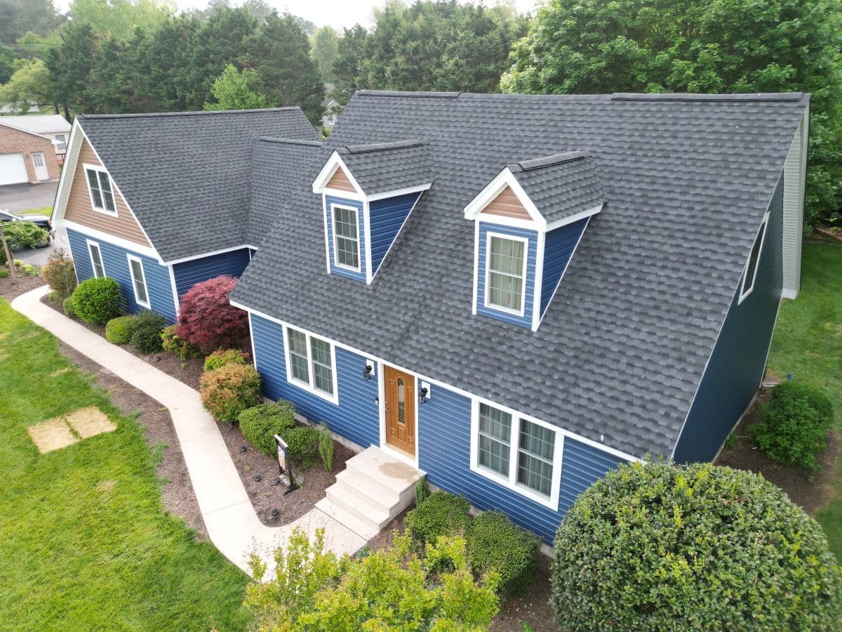 Grey shingle roof