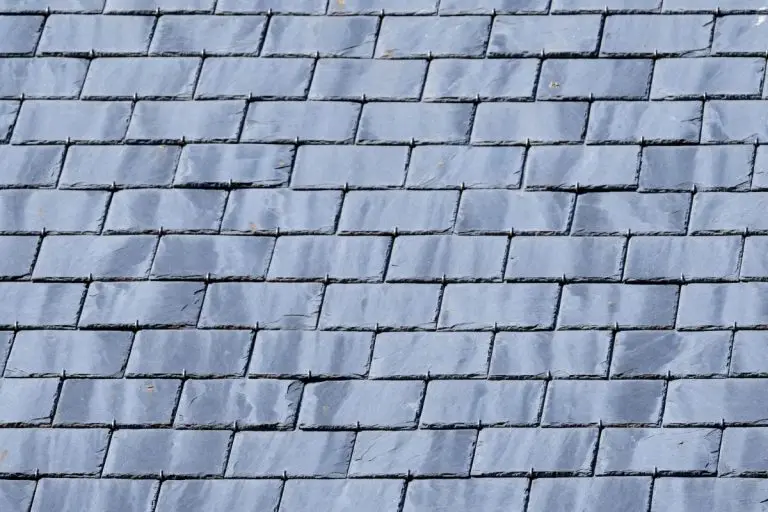 close-up of a roof with slate tiles