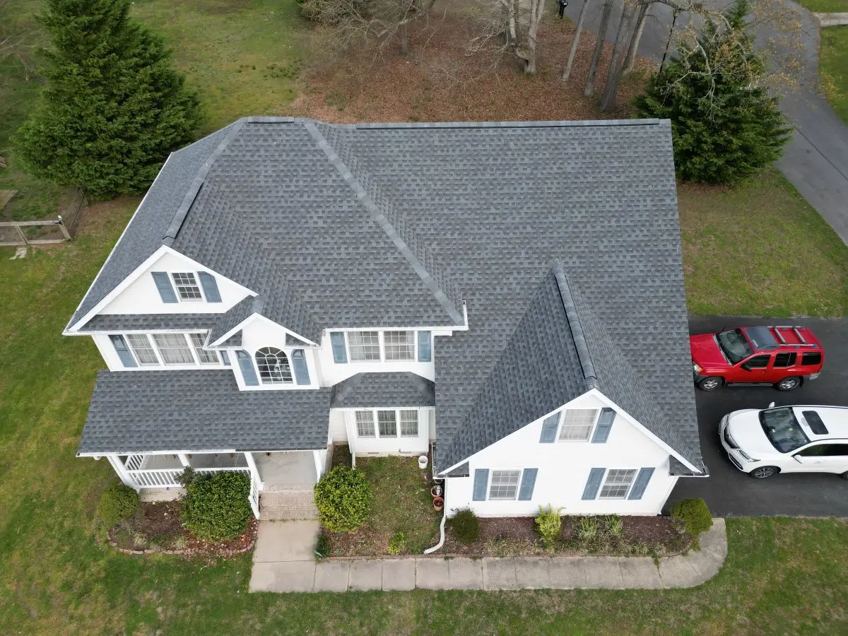 Dark grey shingle roof