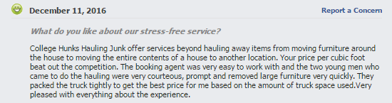 Customer review of College HUNKS North New Jersey