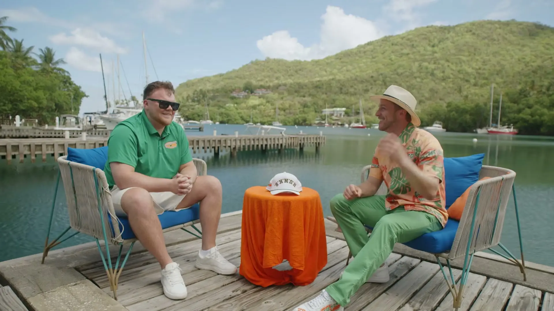 Jack Tonnessen, College HUNKS franchise owner in Germantown, Wisconsin, talking with co-founder Nick Friedman on the Hunks Talking Junk podcast in St. Lucia