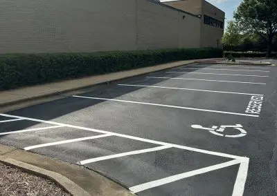 Van-accessible ADA parking spaces with fresh striping