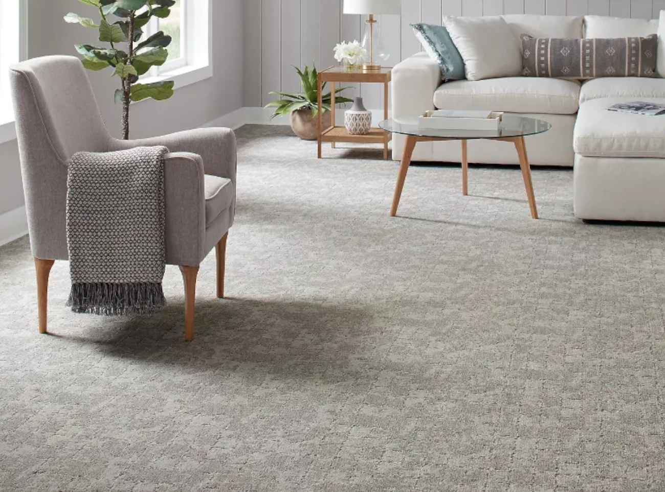 Carpet flooring in living room