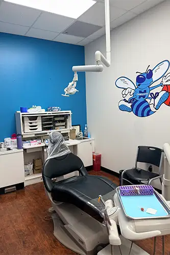 Photo of a dental treatment room at Crown Point Family Dentistry in Charlotte, NC.