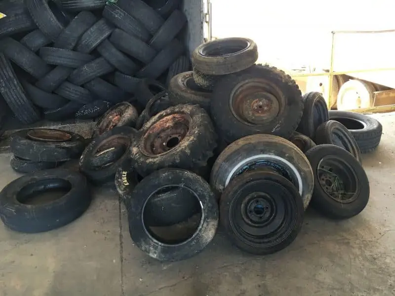 Pile of old tires to be hauled off