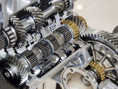 Automotive transmission gearbox with lots of details