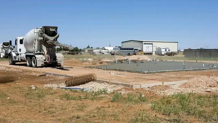 Concrete pour for metal buildings