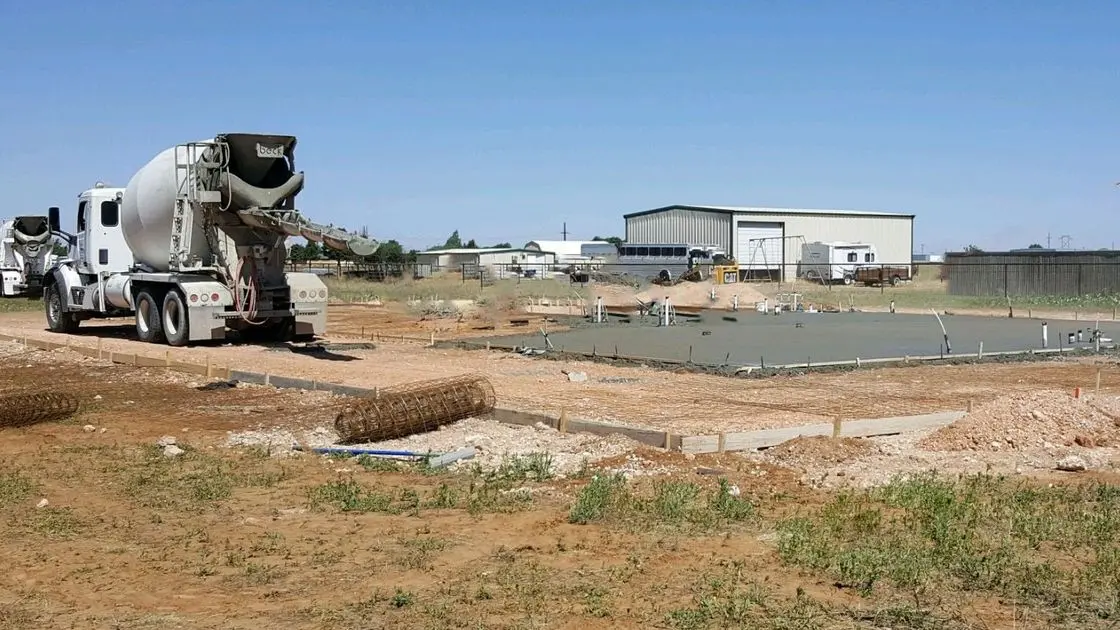 Concrete pour for metal buildings