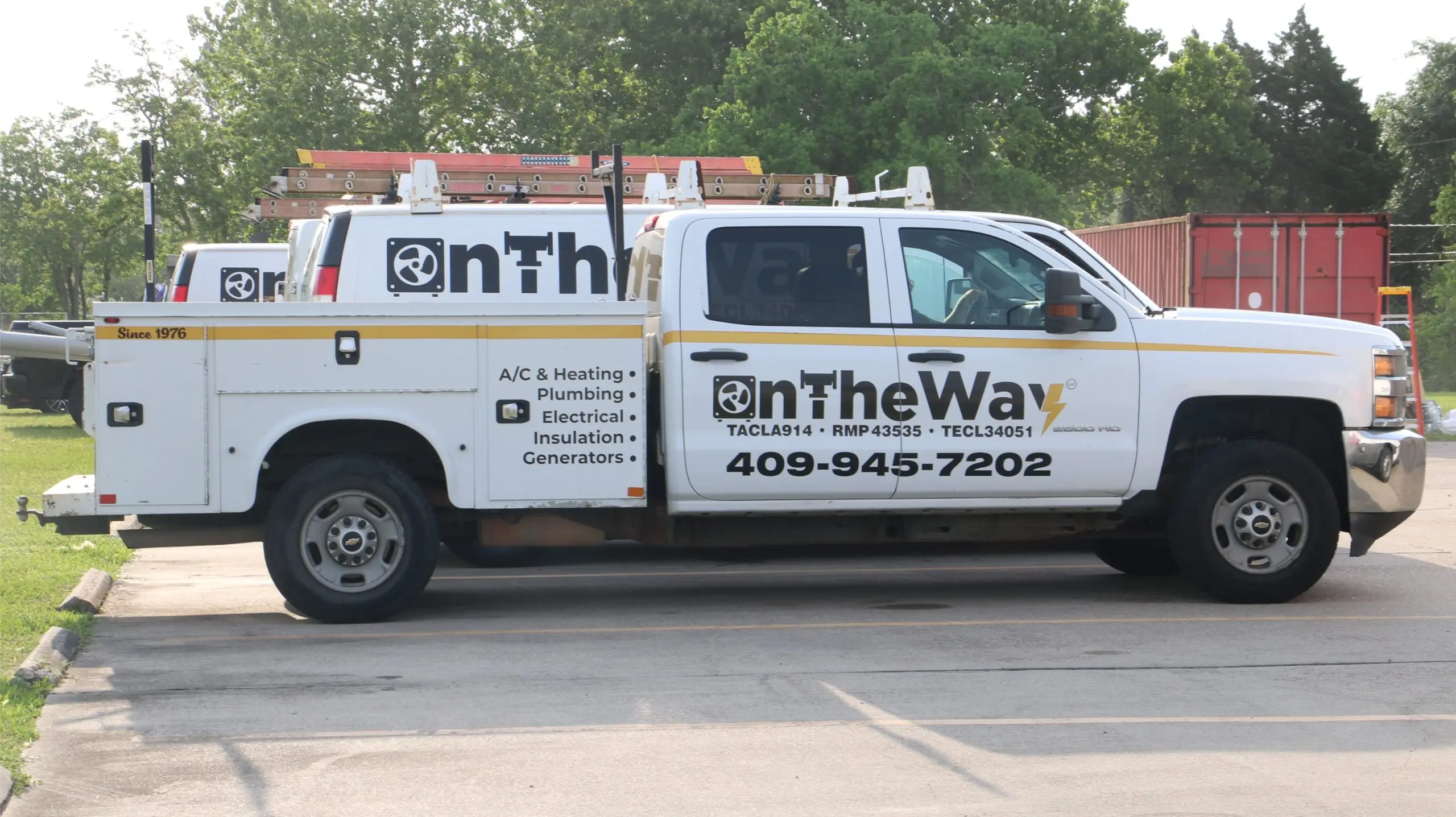 On The Way service truck covering Galveston County TX