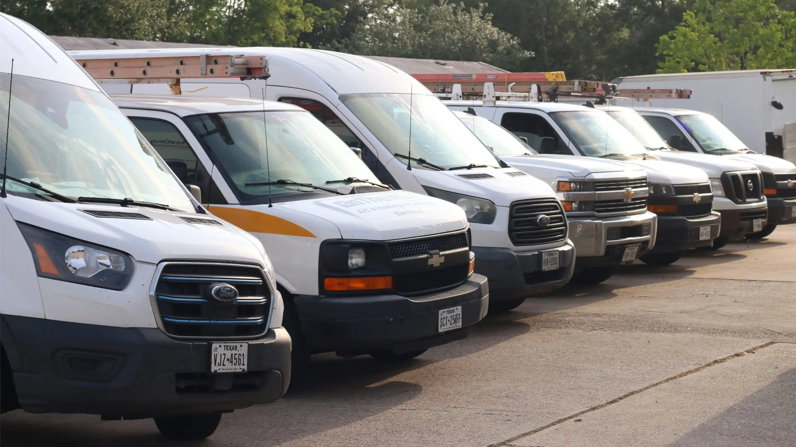 On The Way service fleet ready for AC maintenance calls across Galveston County TX