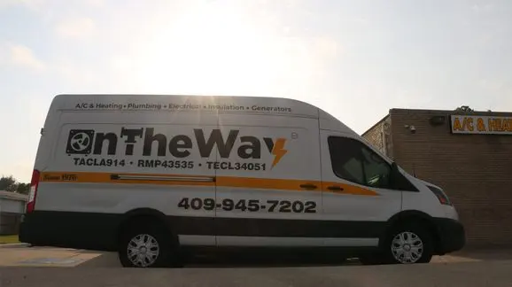 On The Way service van ready for roofing job in Texas City TX