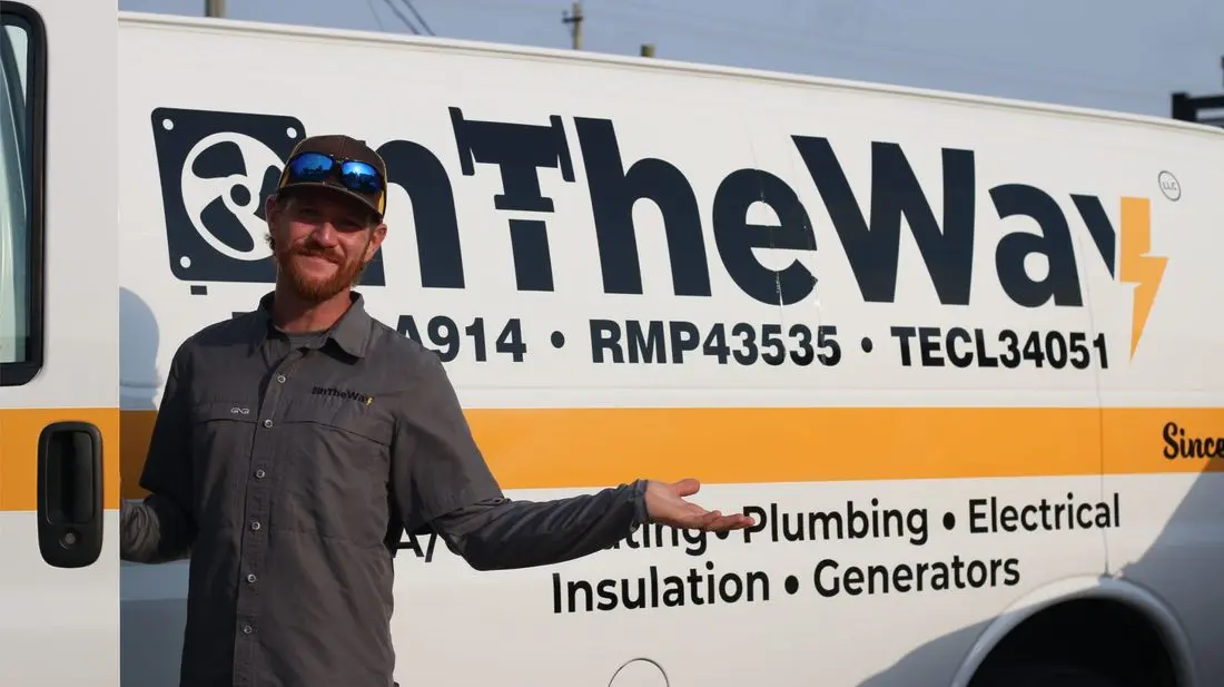 On The Way technician ready to help with financing for home services in Galveston County TX