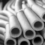 Close-up of foam pipes showing texture and shape, illustrative of insulation solutions for preventing frozen pipes.