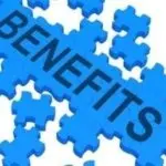 Blue puzzle piece with "BENEFITS" text, symbolizing advantages of water softeners for plumbing and HVAC solutions.