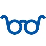 Illustrated thick-rimmed blue glasses symbolizing intelligence, promoting Bud's Plumbing job opportunities.