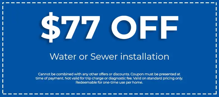 Discount on Water or Sewer installation