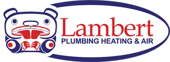 Lambert Plumbing Heating & Air logo featuring a stylized bear design.