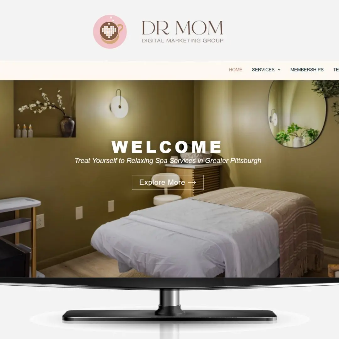 Spa website design by Dr Mom Digital Marketing