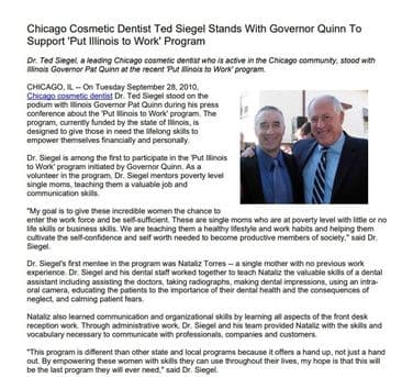 Dr. Ted Siegel stood with Illinois Governor