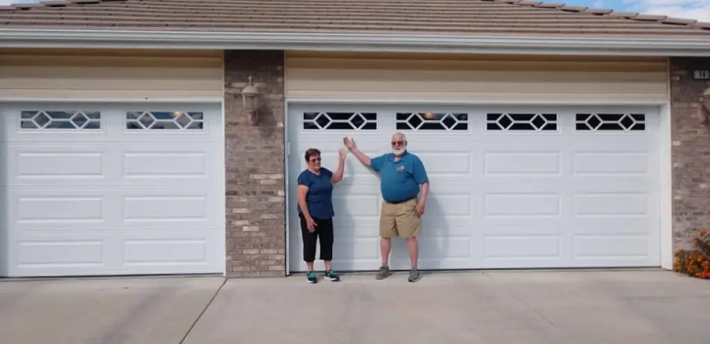 happy homeowners after garage door repair in visalia, ca