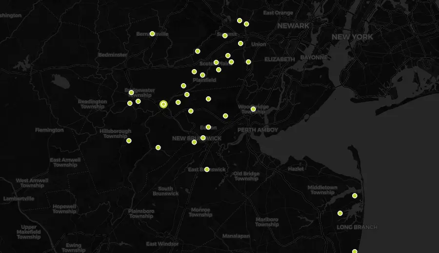 Jersey Trenchless service area map - Central New Jersey