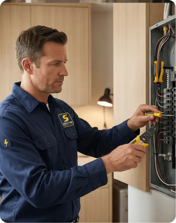 Licensed electrician performing residential electrical repair in Morristown Tennessee