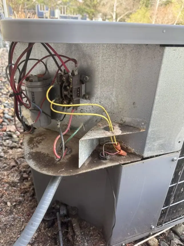 After: AC unit electrical compartment cleared of debris
