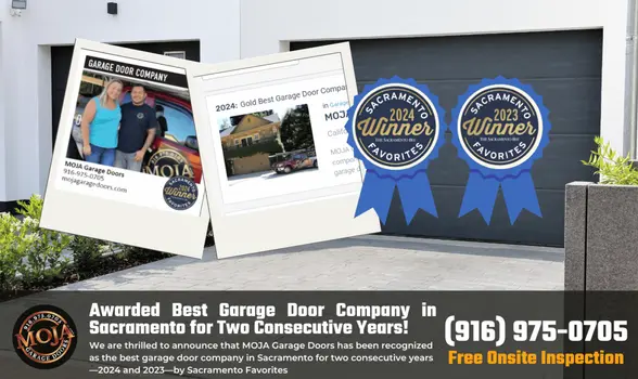 MOJA Garage Doors Awarded Best Garage Door Company in Sacramento for Two Consecutive Years!