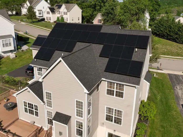 Large residential home with solar panels