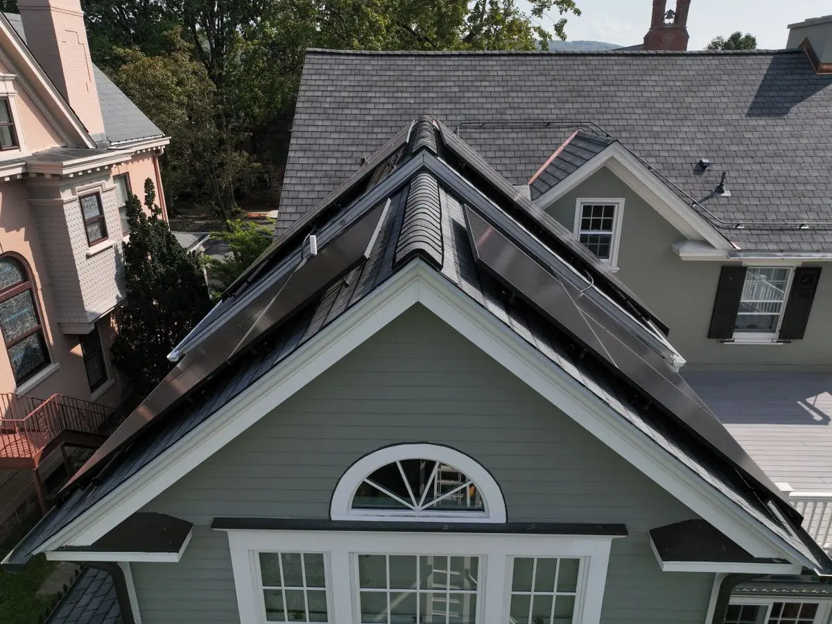 Newly installed solar panels on a roof