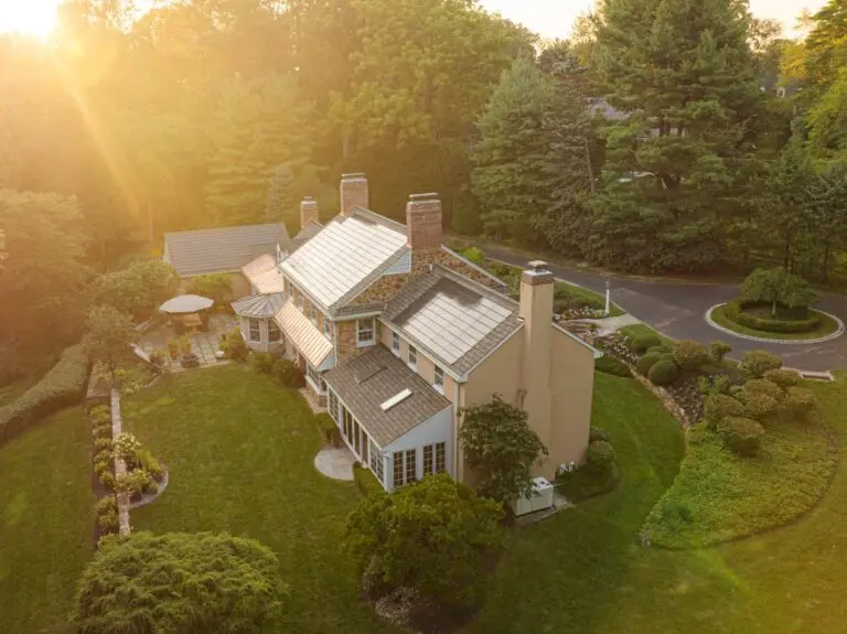 Large house with solar panels on the roof