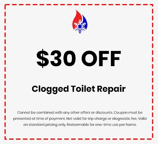Discounts on Clogged Toilet Repair