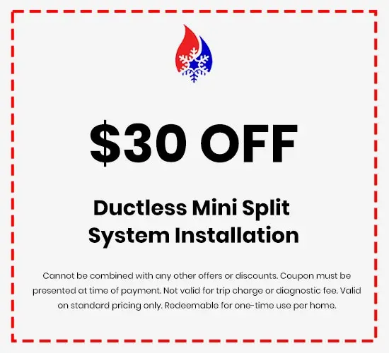 Discounts on Ductless Mini Split System Installation