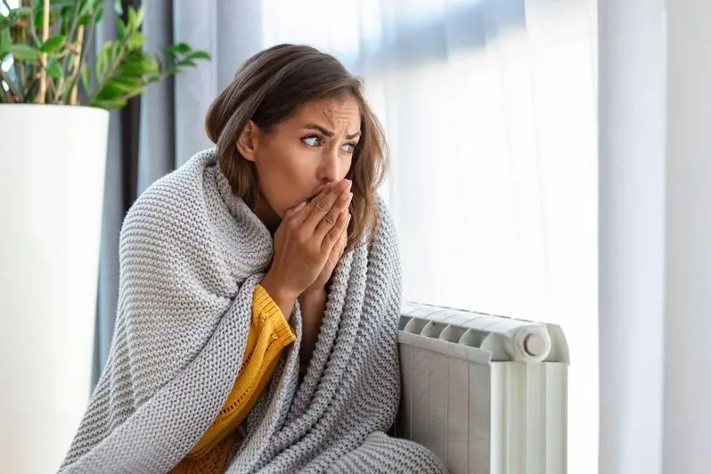 Woman cold her in her house due to broken furnace