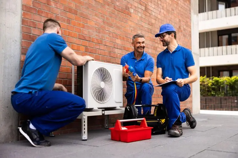 HAVC team doing an installation