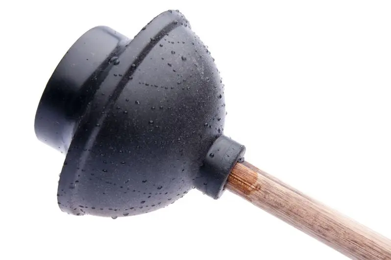 Wet plunger isolated on white with a clipping path.