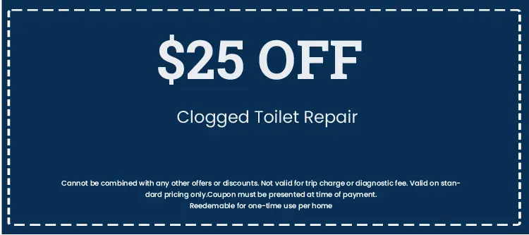 Discount on Clogged Toilet Repair