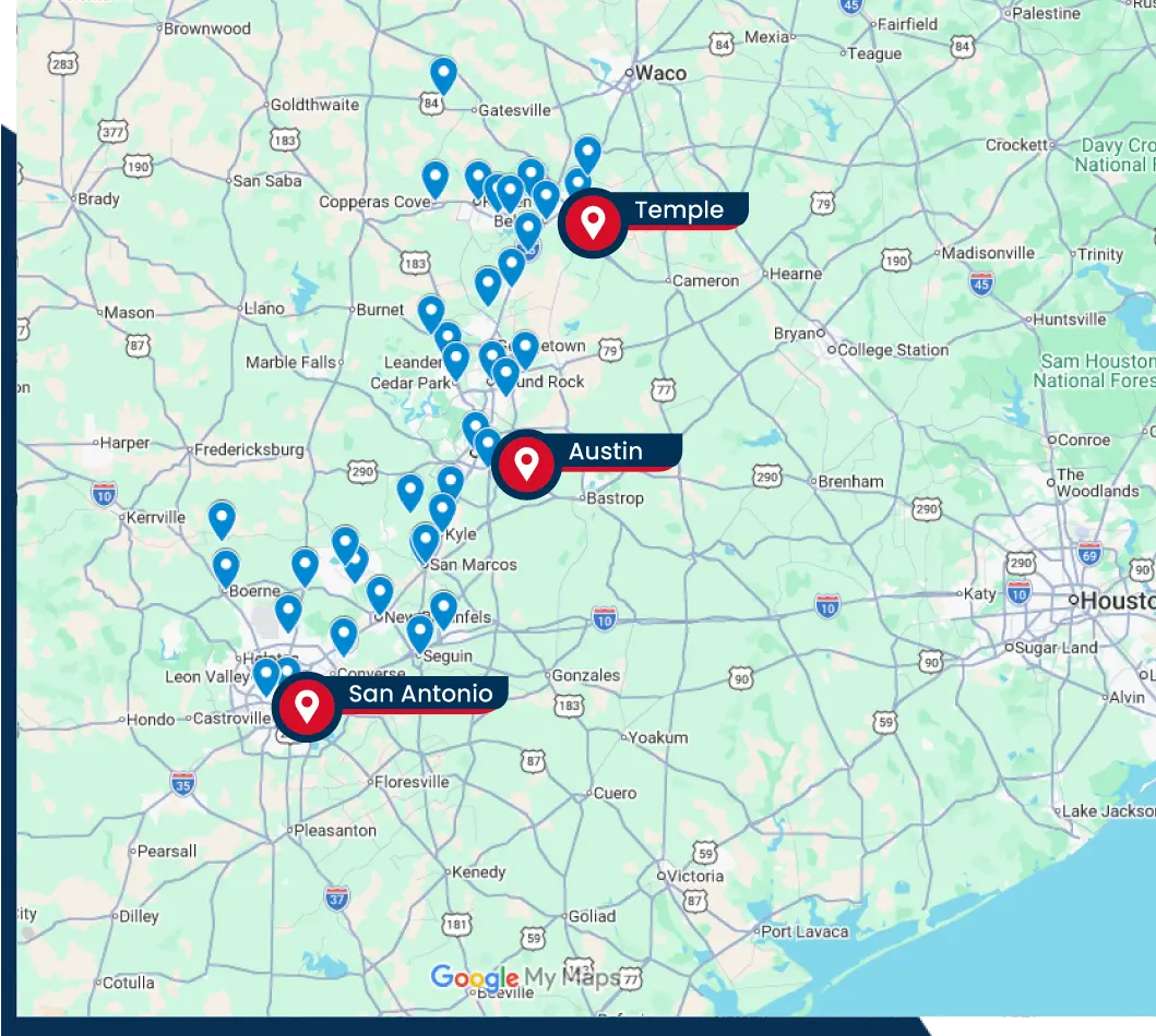 Service Areas Map