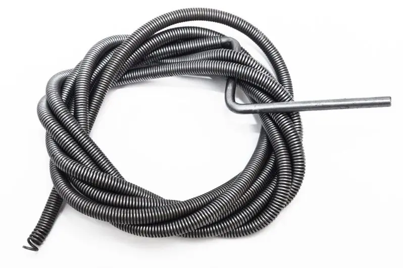 new plumbers snake on a white background