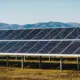 Solar power station green electricity panel view