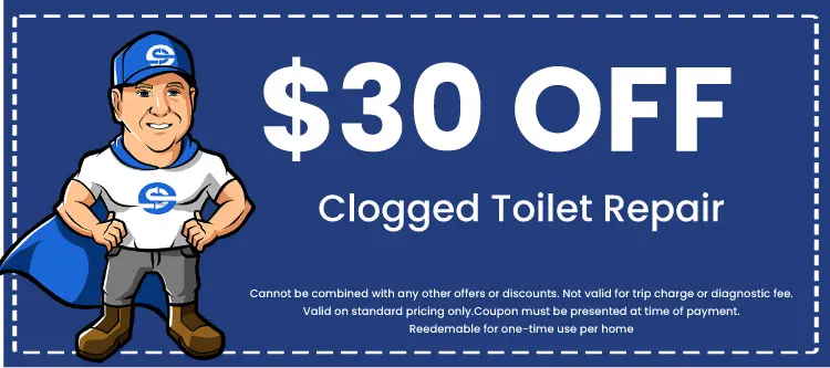 Discount on Clogged Toilet Repair