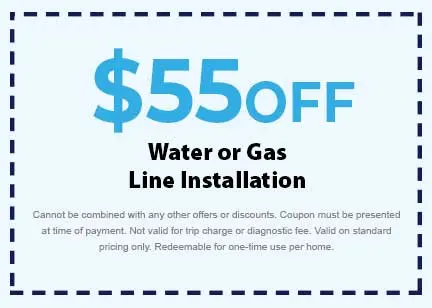 Discount for Water or Gas Line Installation