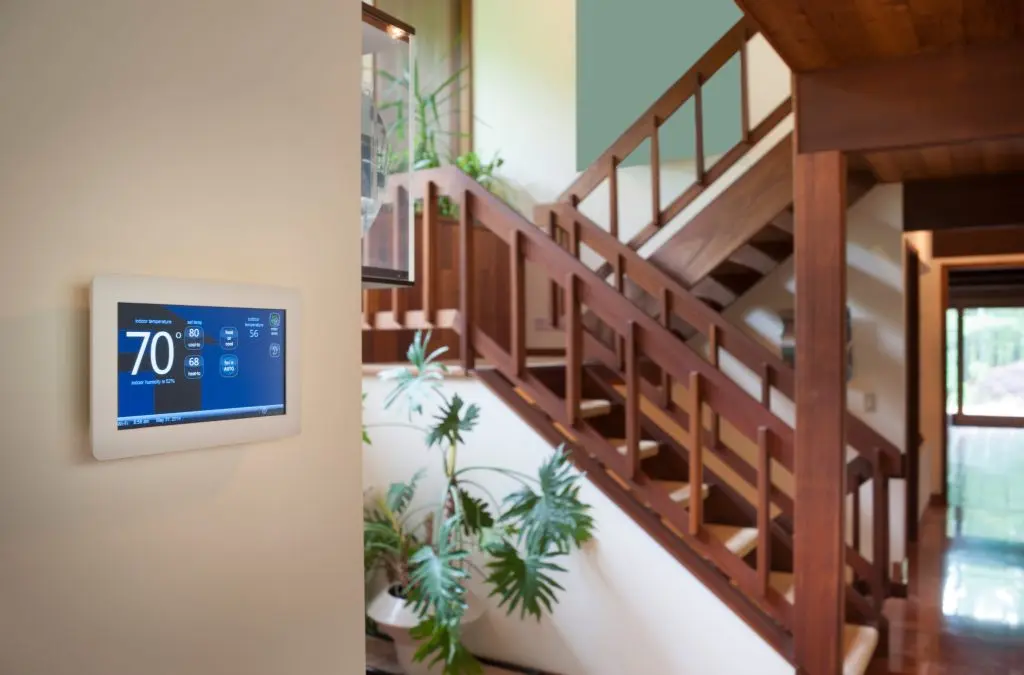 programmable thermostat installation wooden stairs