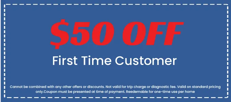 $50 off coupon for first-time customers at Perry Electric, highlighting affordability and service promotions.