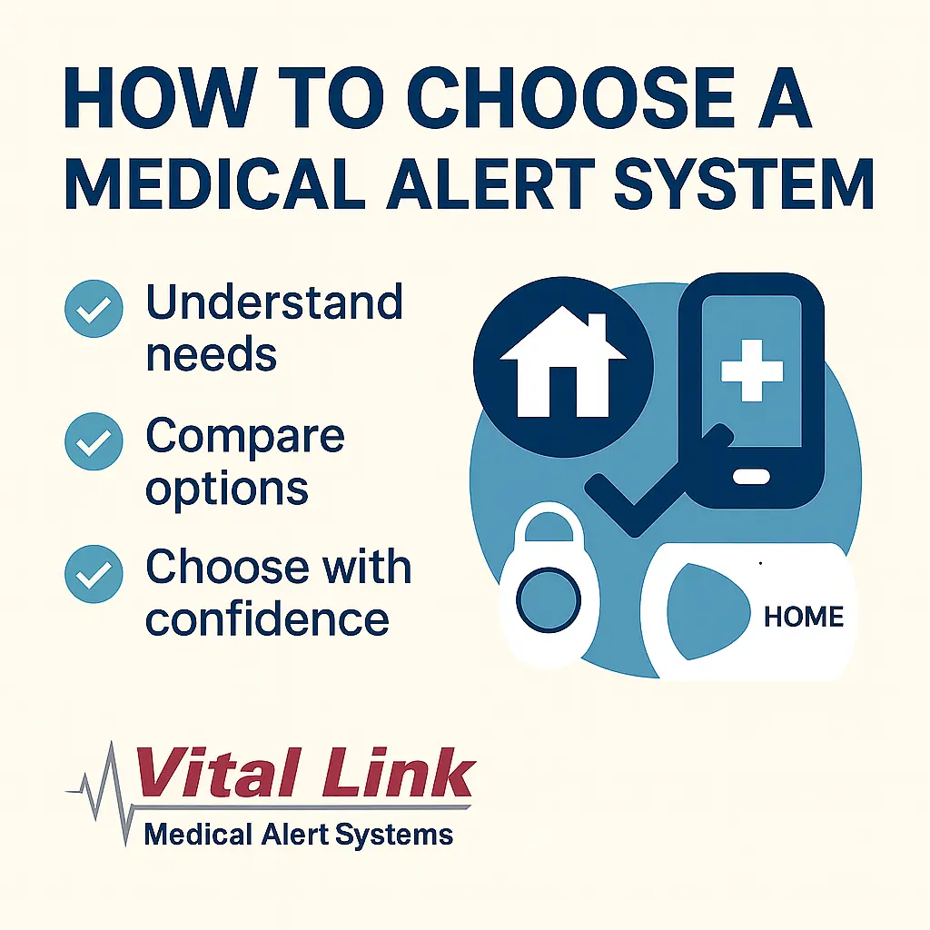 How to choose a medical alert system step-by-step graphic